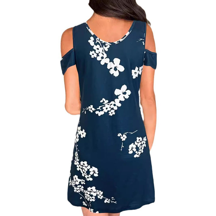 Dame Kold-skulder Blomstermønster Mini Kjole Stilla