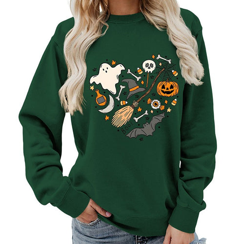 Kvinders Halloween Sweatshirt med Kreativt Design Stilla
