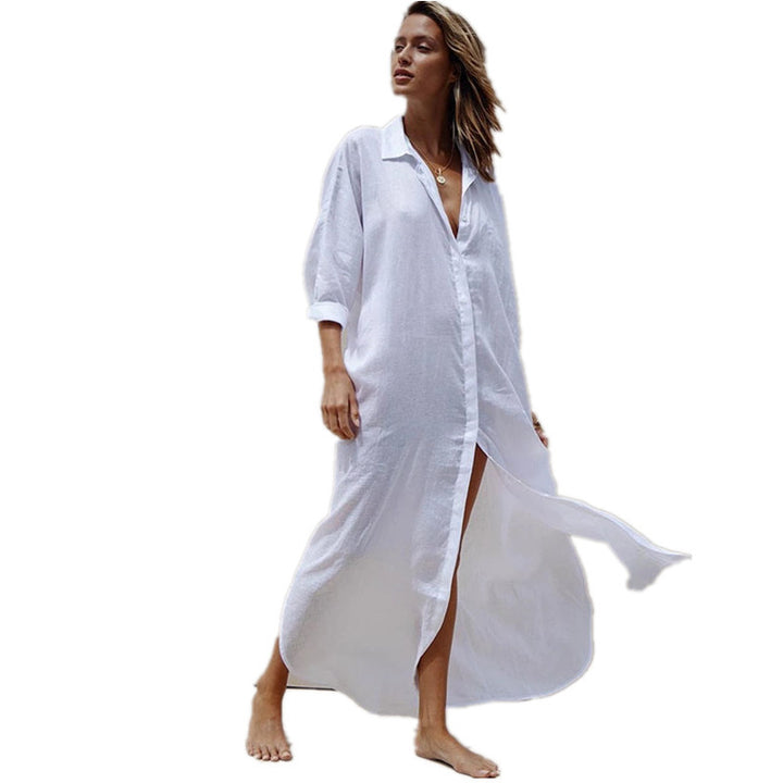 Dame Strandbluse med afslappet pasform og elegant krave Stilla