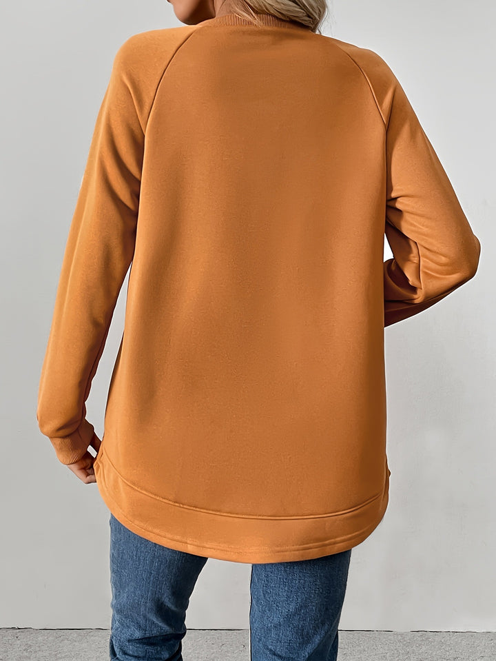 Kvinder Langærmet Knap-Detail Sweatshirt Stilla