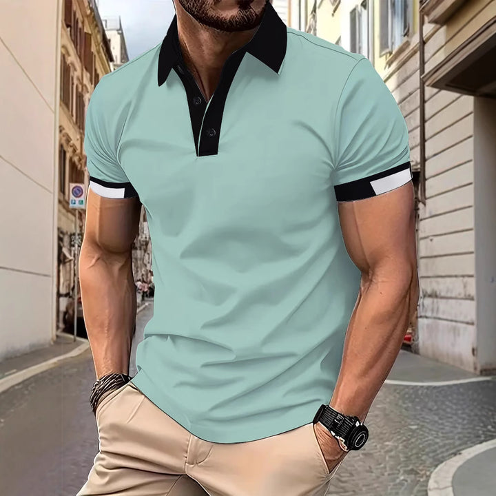 Herrer Poloshirt med kontrastfarver og moderne snit Stilla