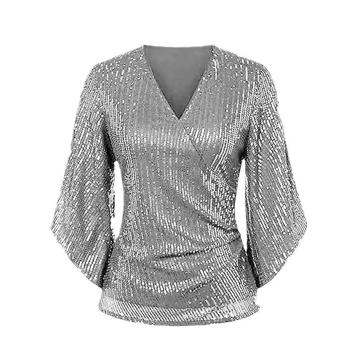 Dame Glitrende Top med elegante Cut-Out ærmer og figursmigrende snit Stilla