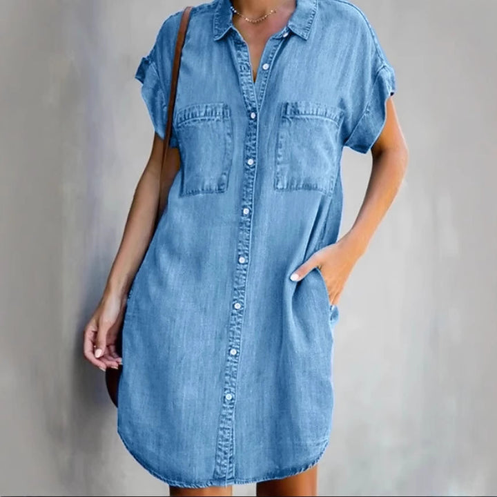 Femme Denim Utility Skjorte Kjole Stilla