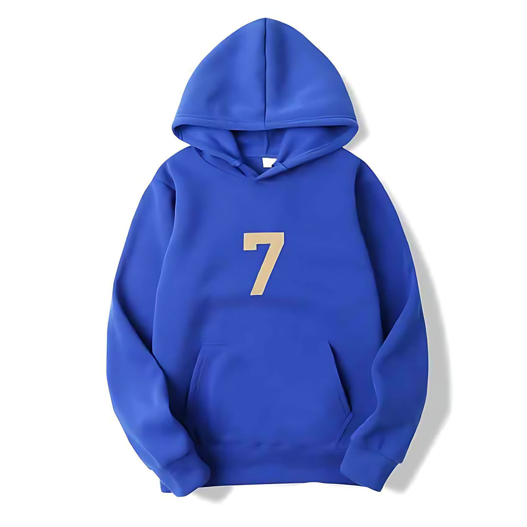 Kvinders hoodie med sporty design og numerisk print Skovae