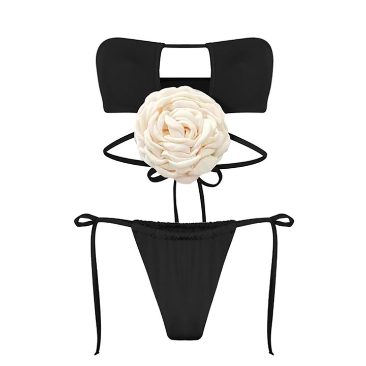 Dame Bikini-sæt med innovativt snit og blomsterdekoration Stilla