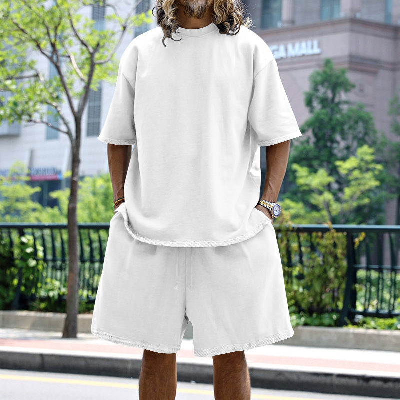 Herrer afslappet overdel og shorts sæt med oversized pasform Stilla