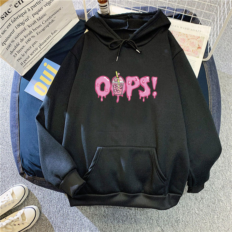 Kvinders hoodie med iøjnefaldende print Skovae