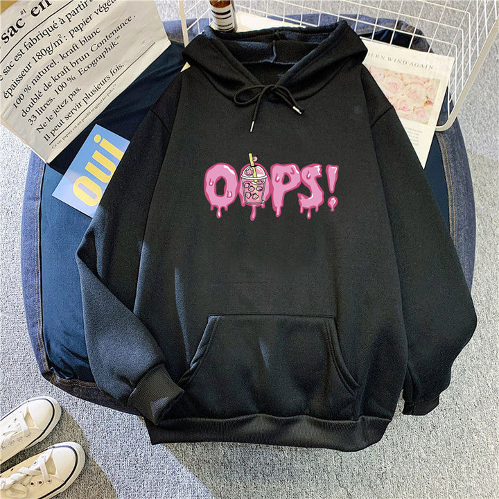 Kvinders hoodie med iøjnefaldende print Skovae