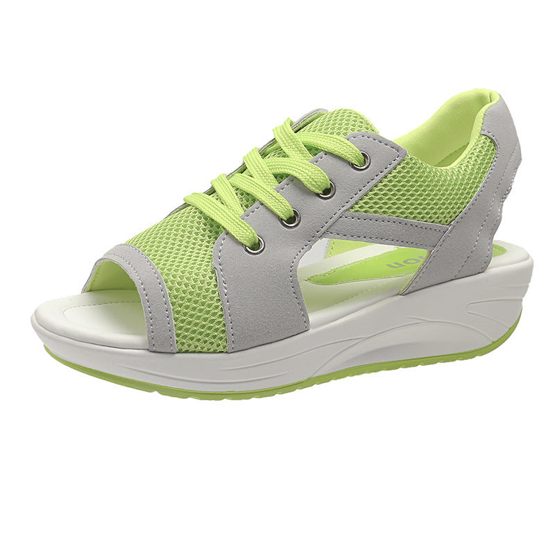 Damer mode Plateau-sneakers med åndbart overmateriale og elastiske snørebånd Stilla
