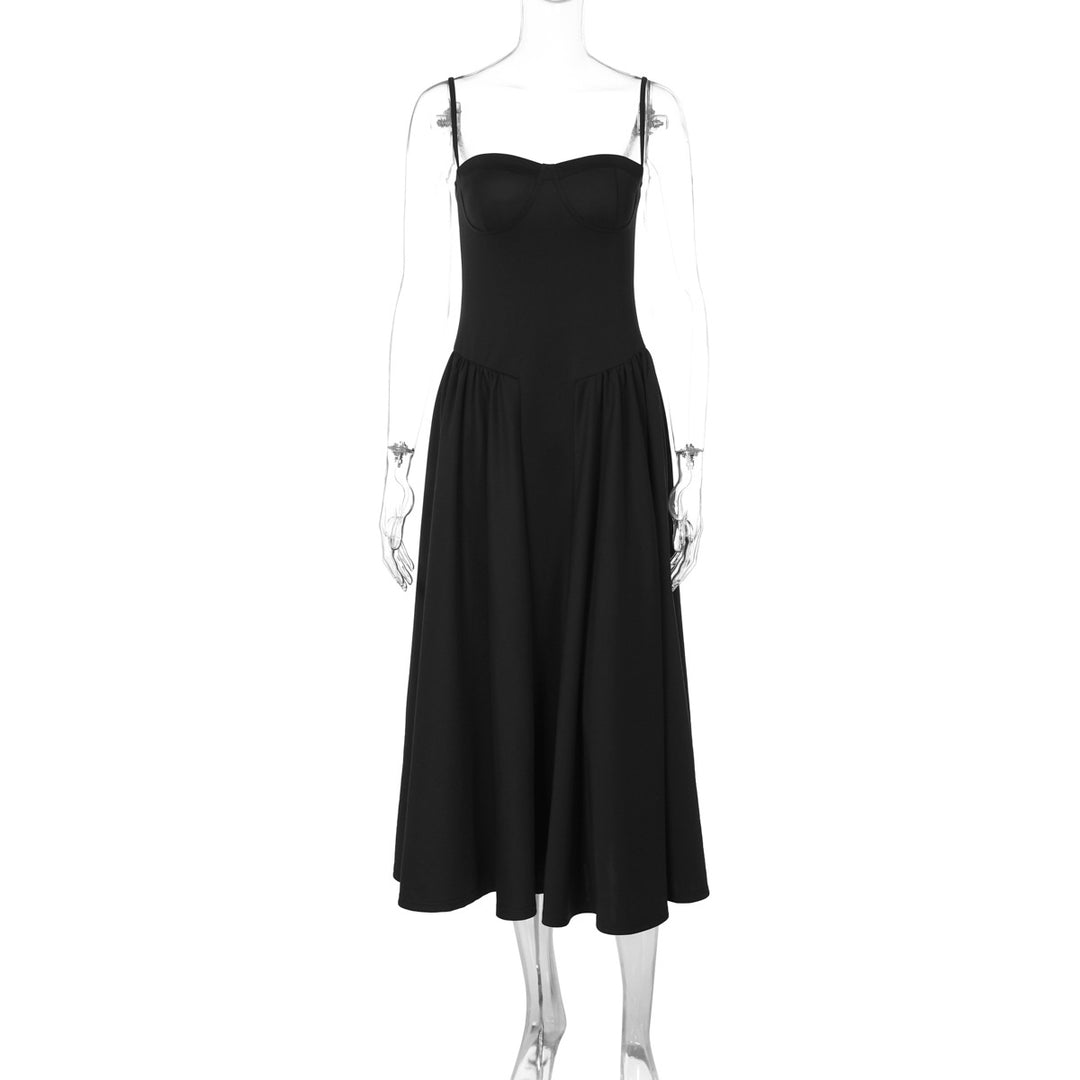 Dame Maxi-kjole med elegant bustier-overdel og flydende nederdel Skovae