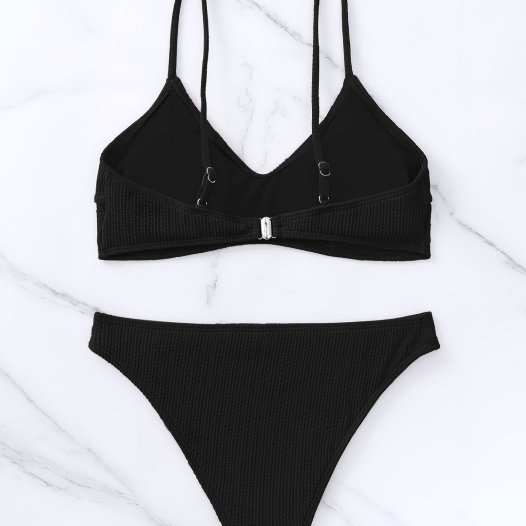 Dame Højt skåret Bikini med struktureret design og justerbare stropper Stilla