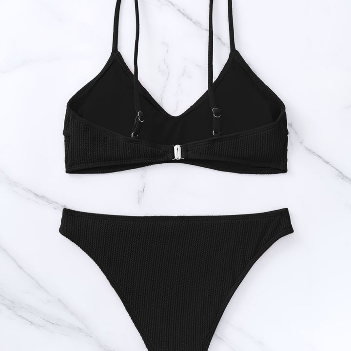 Dame Højt skåret Bikini med struktureret design og justerbare stropper Stilla