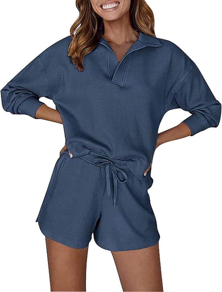 Dame afslappet poloshirt og shorts sæt Stilla