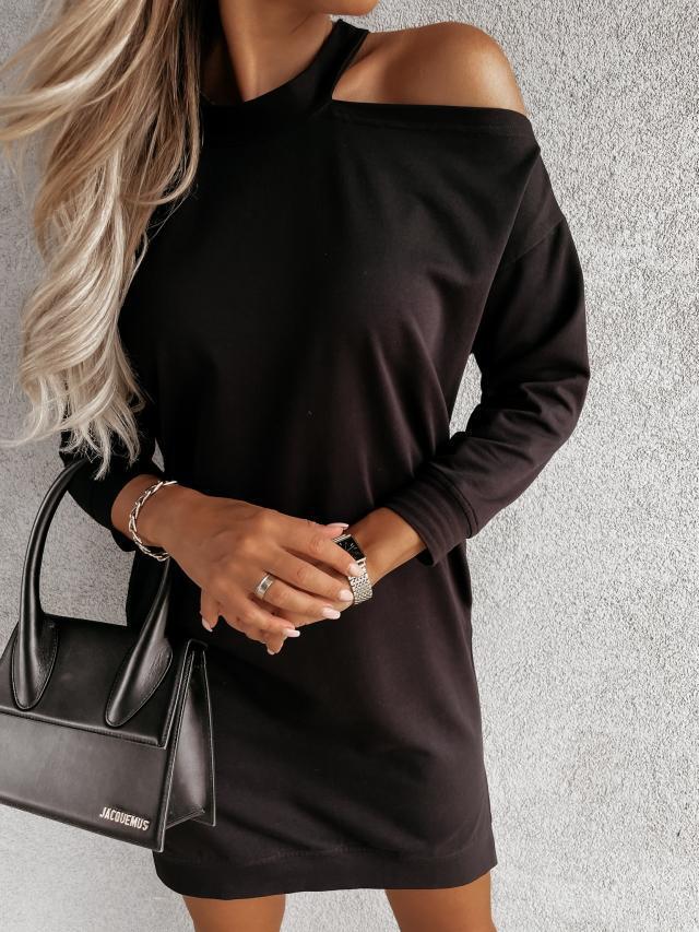 Dame Off-Shoulder Langærmet Kjole Stilla
