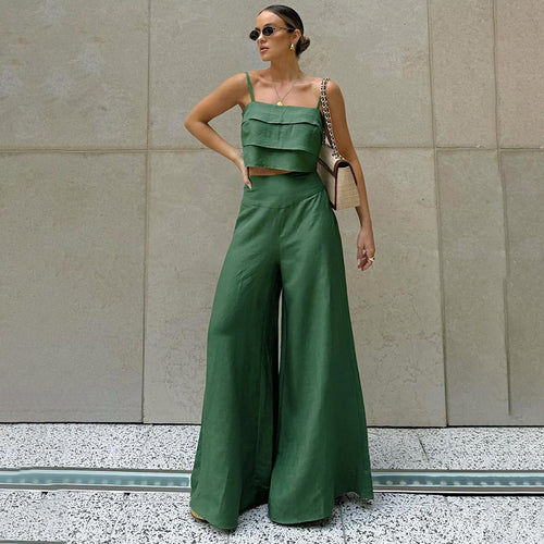 Damer videre kombinerbar todelt sæt med cropped top og palazzo-bukser Stilla