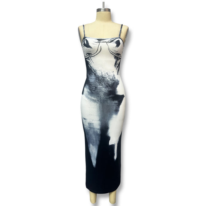 Dame Figurtilpasset Satin-Midi-Kjole med elegant A-linje-snit og raffinerede draperinger Stilla