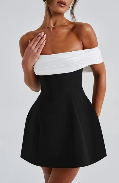 Dame Off-Shoulder Cocktailkjole med udvidet Skørt Stilla