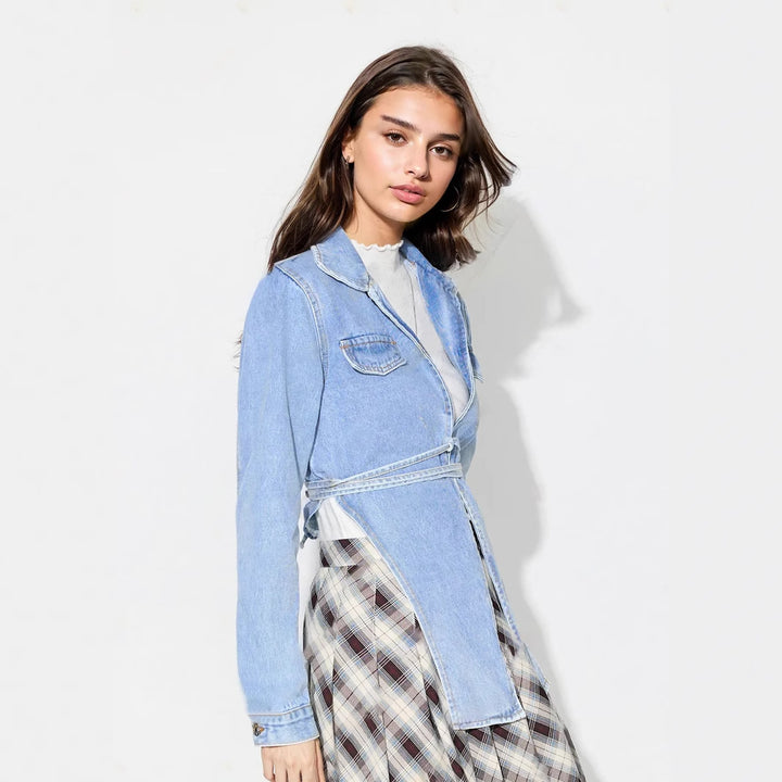 Kvinders jeansjakke i moderne oversized stil med en cropped pasform og praktiske lommer Stilla