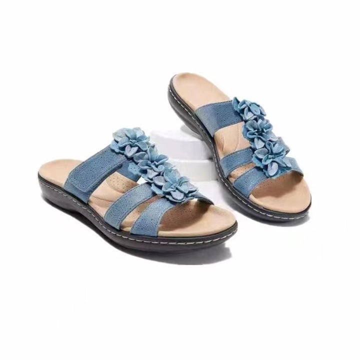 Dame Komfortable Sandaler med fashionable blomsteraccenter og ergonomisk fodseng Stilla