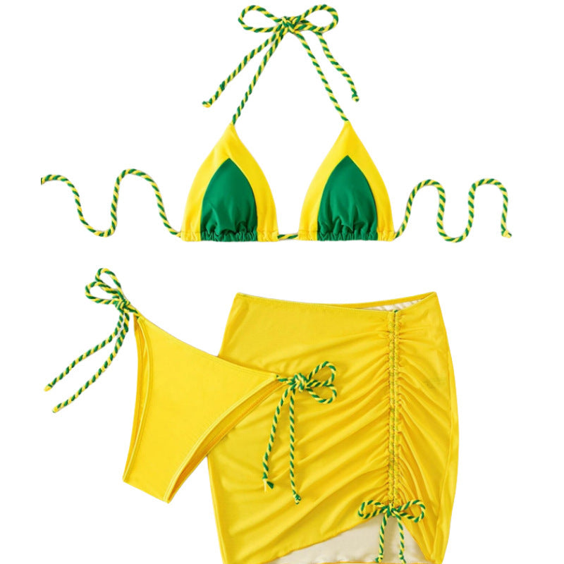 Dame Triangel-Bikini med Rysjeskjole Stilla