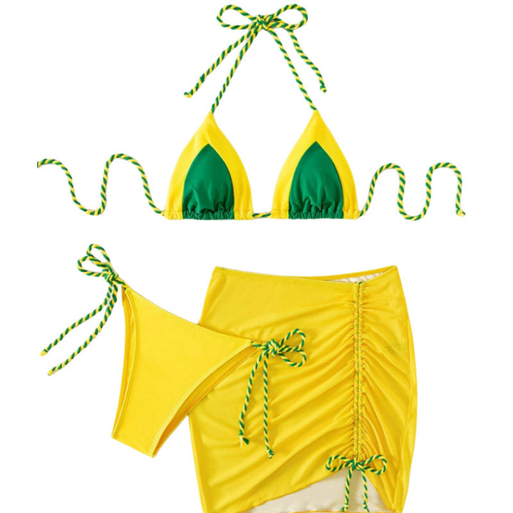 Dame Triangel-Bikini med Rysjeskjole Stilla