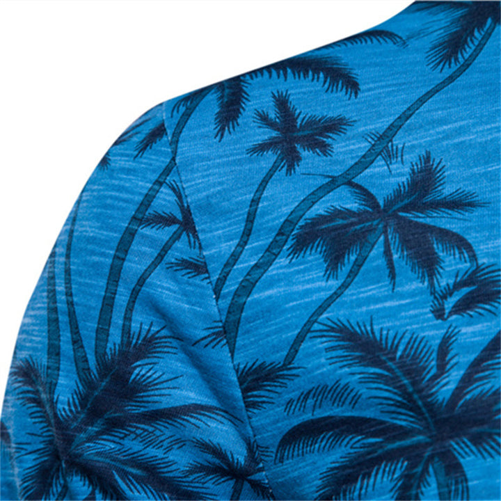 Herrer T-shirt med stilfuld palme-print og behagelig pasform Stilla