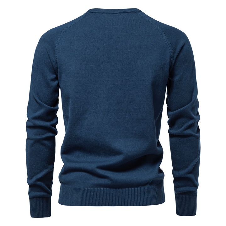 Herrer strukturpullover med moderne vaffelmønster og rund halsudskæring Stilla