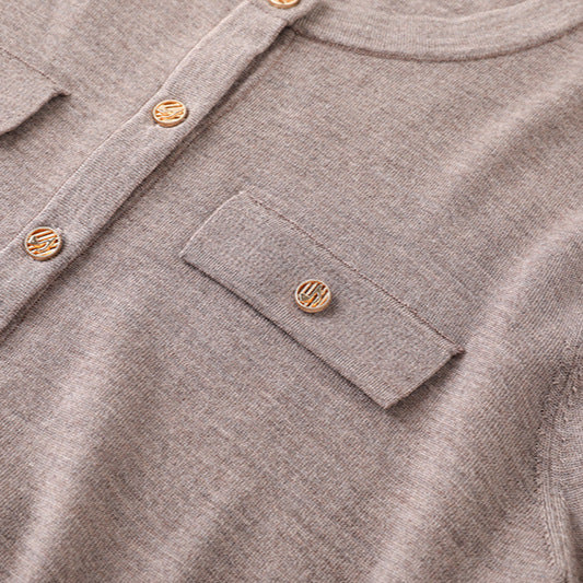 Dame Klassisk Knap-Front Cardigan Stilla