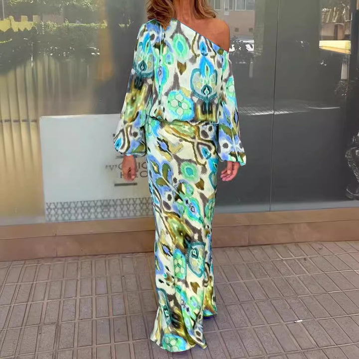 Dame Elegante Maxikjole med asymmetrisk snit og flydende stof Stilla