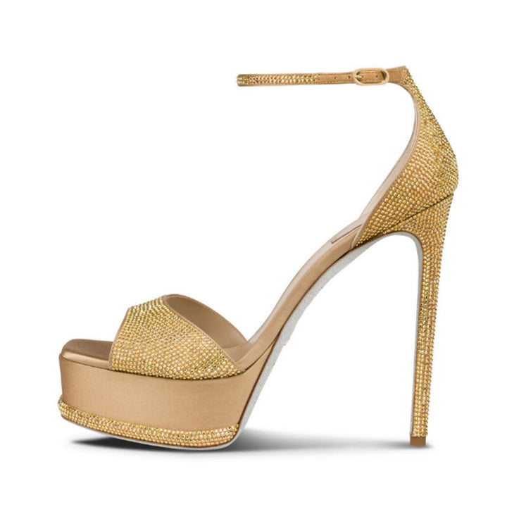 Femme Glamorous Funklende Højhælede Sandaler Stilla