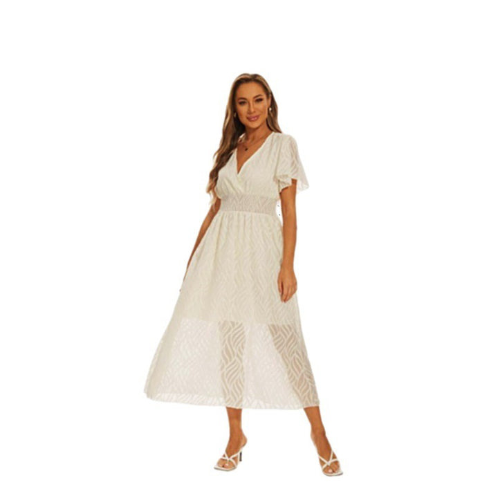 Femme Wikkel-Maxikjole med transparent overlejring Stilla
