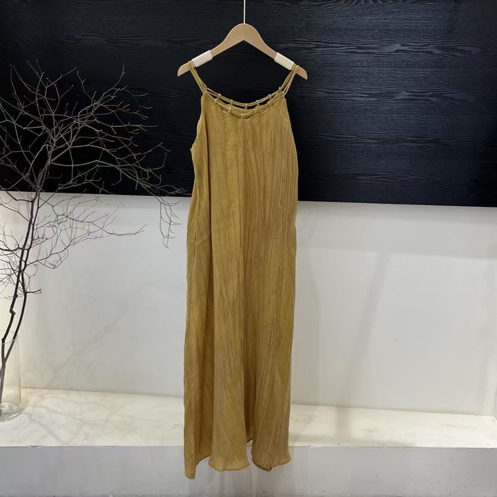 Femme Elegantes Maxi-Kjole med justerbare stropper Stilla