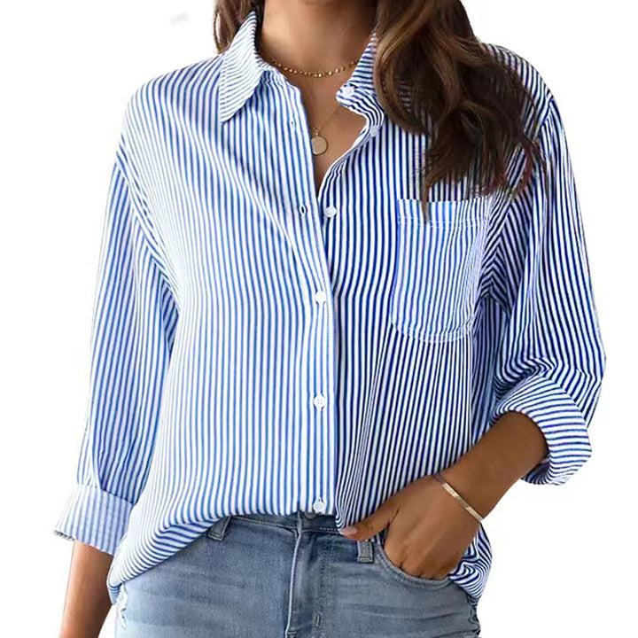 Damer Casual Stribet Bluse Top Stilla
