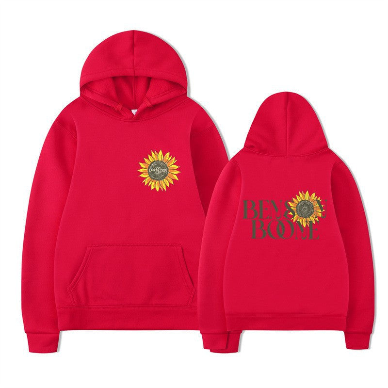 Dame hoodie med blomster grafik design Skovae