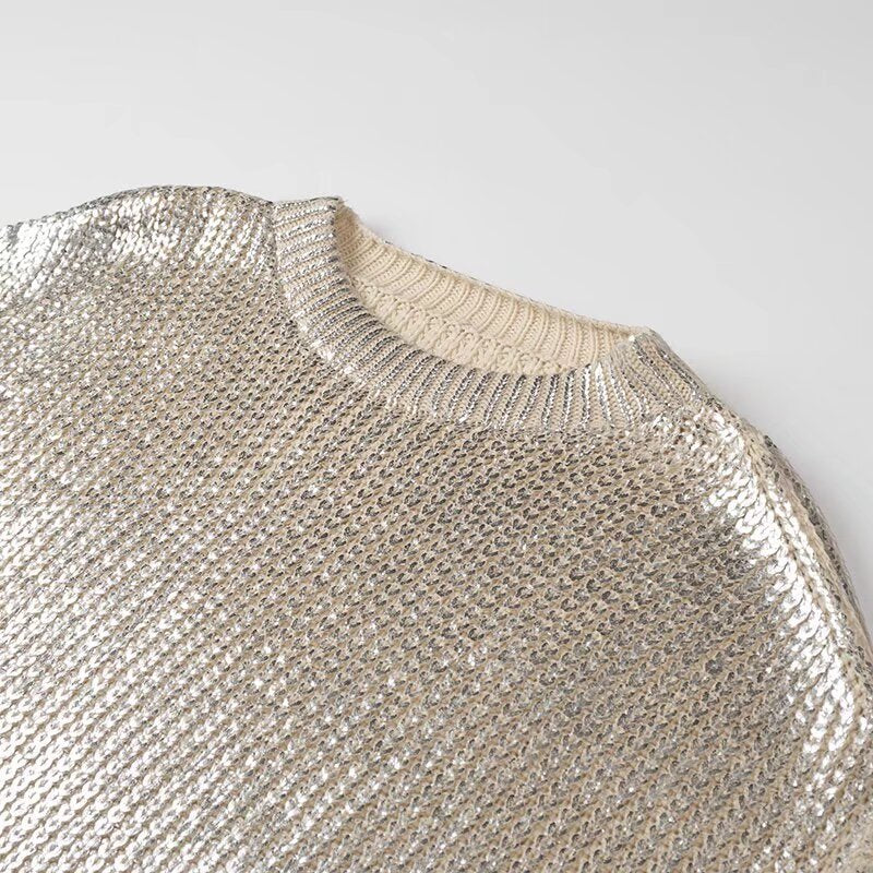 Dame Glitrende Pullover Stilla