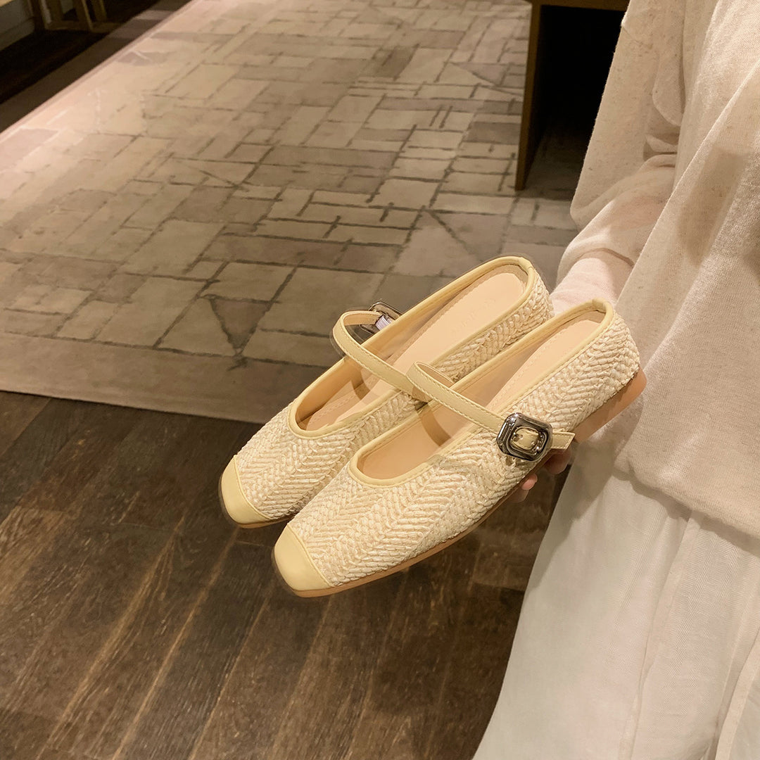 Dame Woven Mary Jane Ballerina med smukt spænde-detalje Stilla