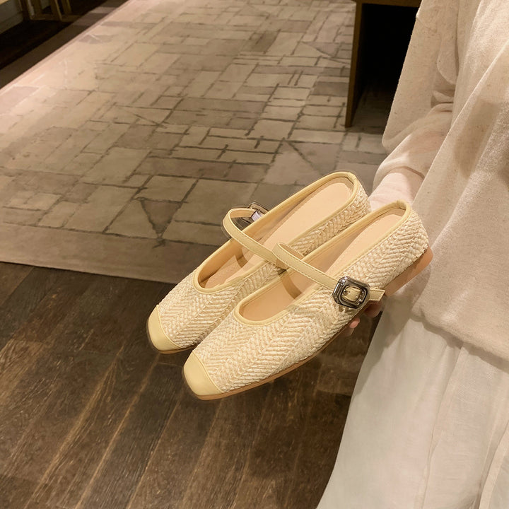 Dame Woven Mary Jane Ballerina med smukt spænde-detalje Stilla