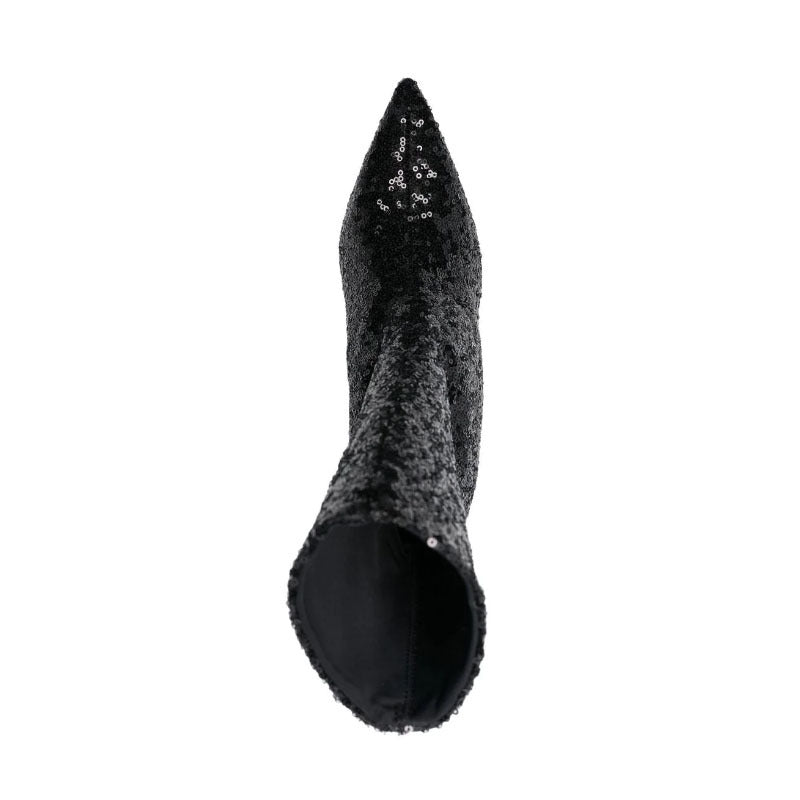 Femme med pailletdekorerede stiletto-støvler Stilla