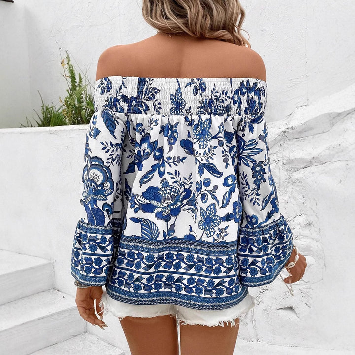 Dame Off-Shoulder Floral Broderet Bluse Stilla