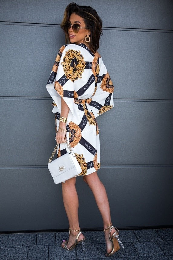 Stilla | Off Shoulder Bred Ærme Overstørrelse Bluse Midi Kjole