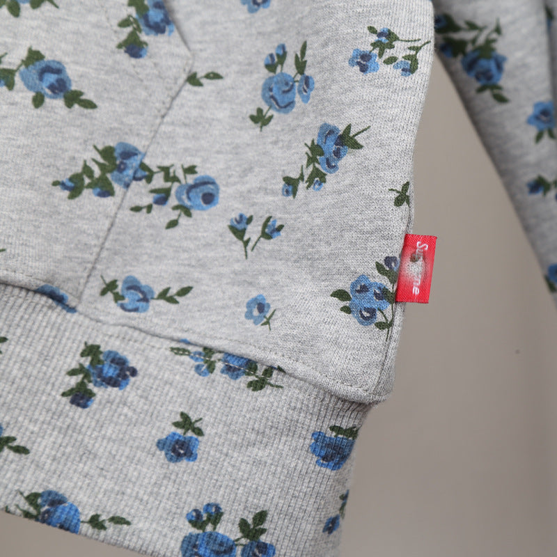 Femme Floral-Print Zip-Up Hoodie Stilla