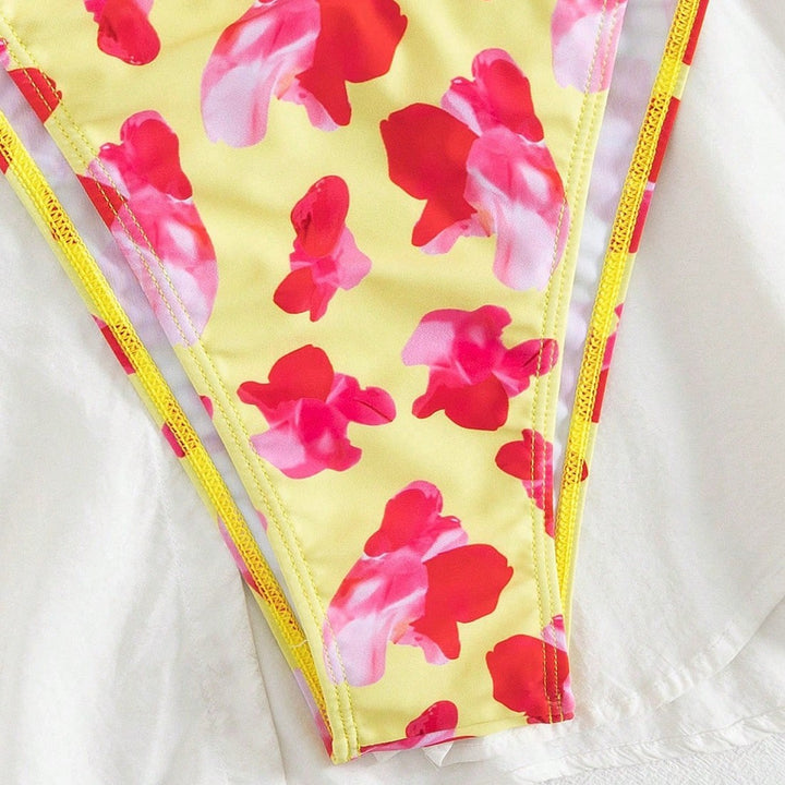 Dame Triangle-Bikini-Sæt med blomstret design Skovae