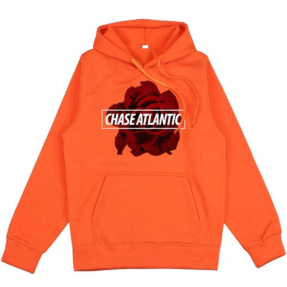 Dame hoodie med romantisk rose design Skovae