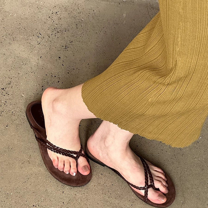 Damer Stylishe Cross-Strap Flip-Flops Stilla