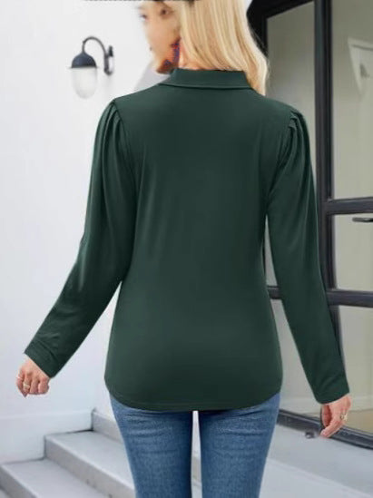 Dame Elegant top med ukonventionel krave Stilla