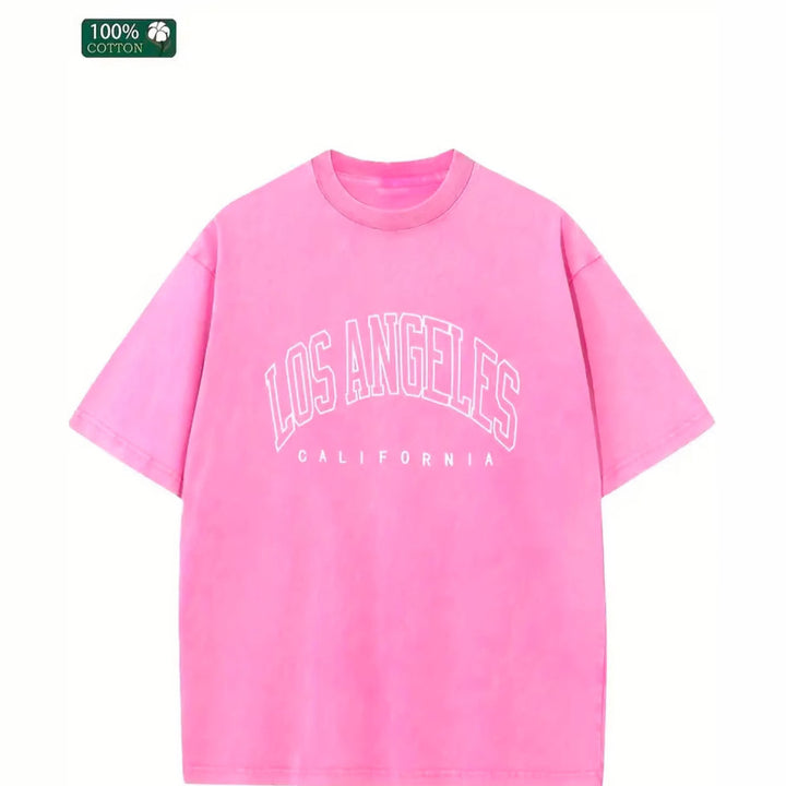 Dame Oversized T-Shirt med nostalgisk Los Angeles print og afslappet snit Stilla