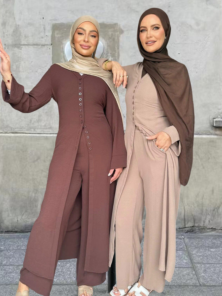 Dames overall med elegant design af knapper og brede bukser Skovae