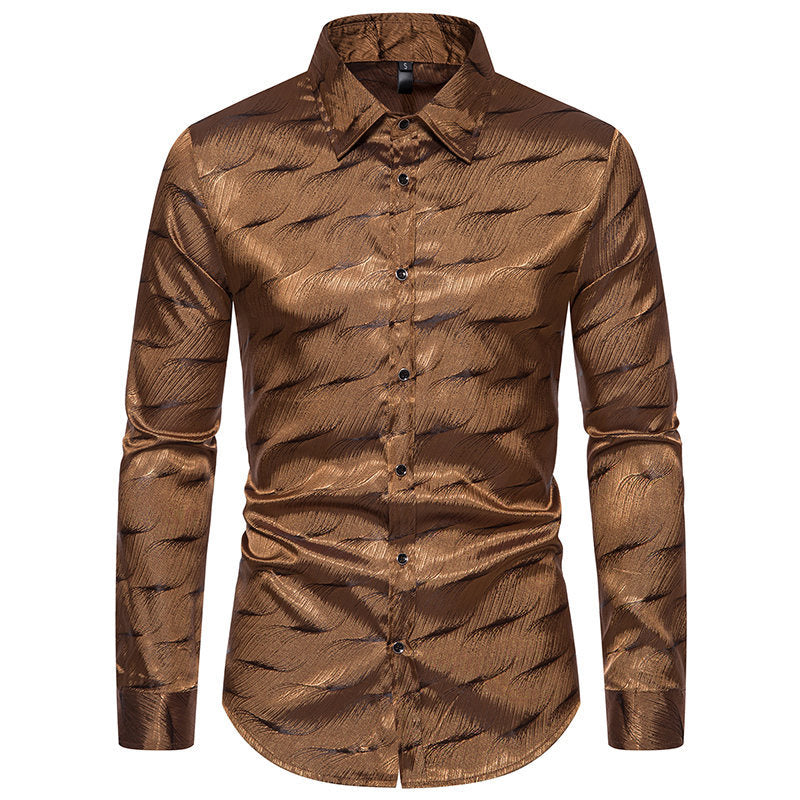 Herren tekstureret satin skjorte Stilla