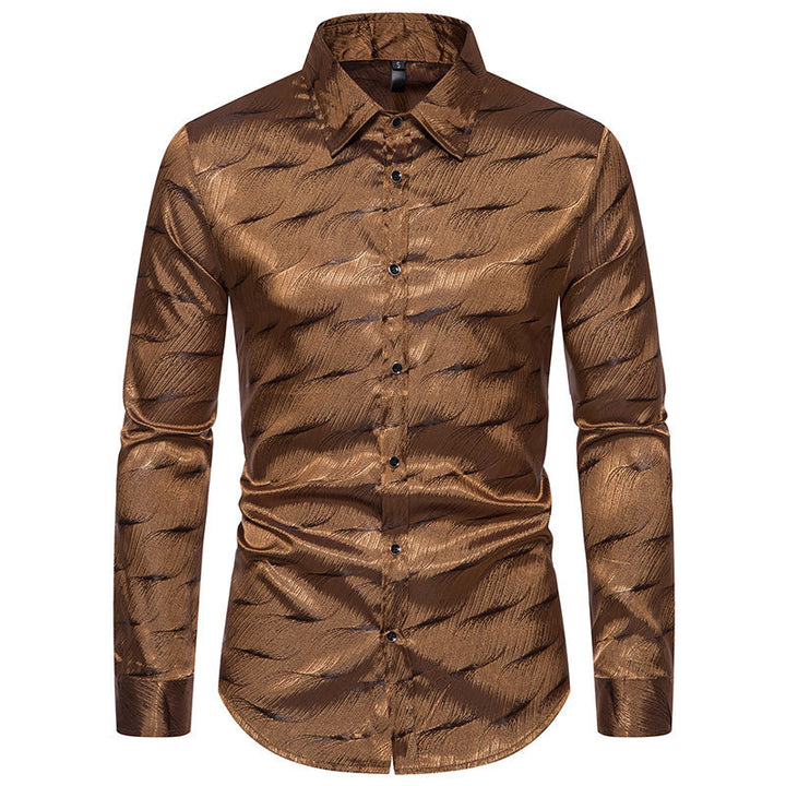 Herren tekstureret satin skjorte Stilla