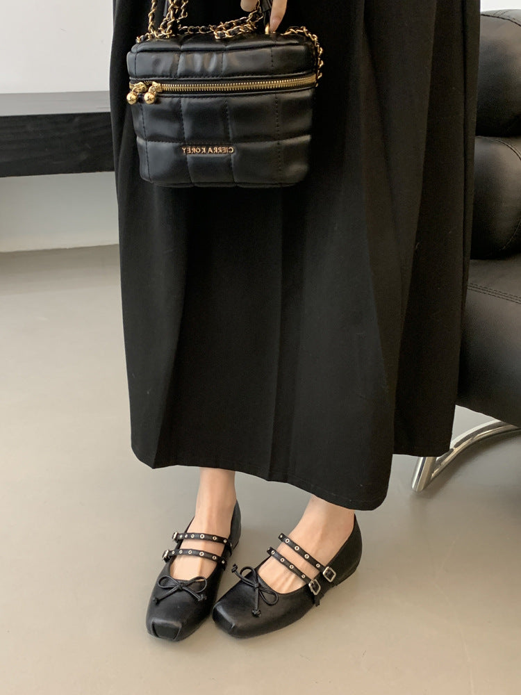 Damer elegante Mary Jane Ballerinaer med dekorative remme Stilla